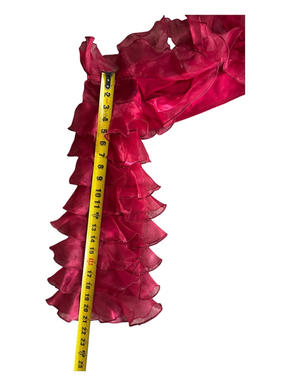 Anewsta Ruffled Off-Shoulder Crop Top in Fuchsia size small - Picture 13 of 13
